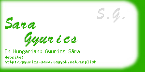 sara gyurics business card